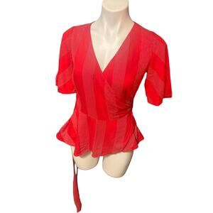 Loft women’s red wrap blouse